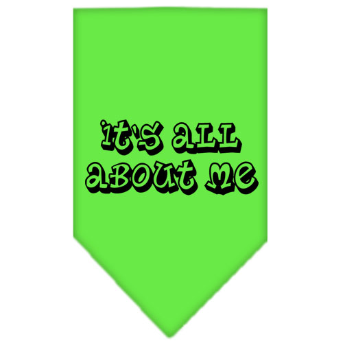 It's All About Me Screen Print Bandana Lime Green Large